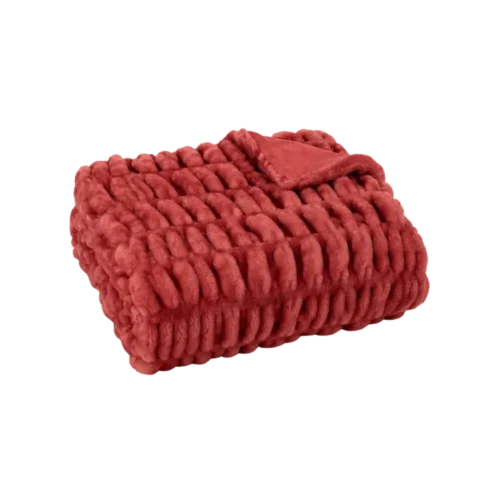 Paul Costelloe Ruched Fur Throw - Red