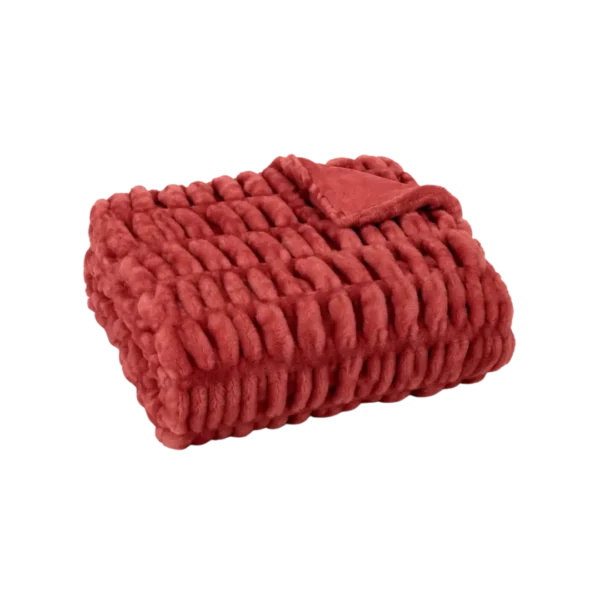 Paul Costelloe Ruched Fur Throw - Red